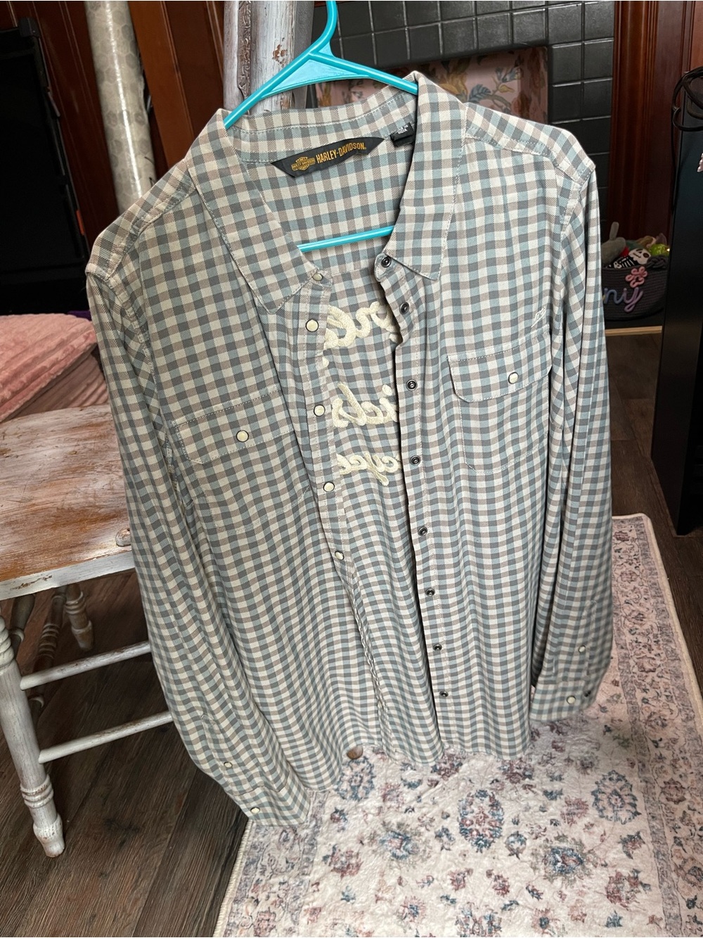 Harley-Davidson Button-Up Shirt - Gray/blue